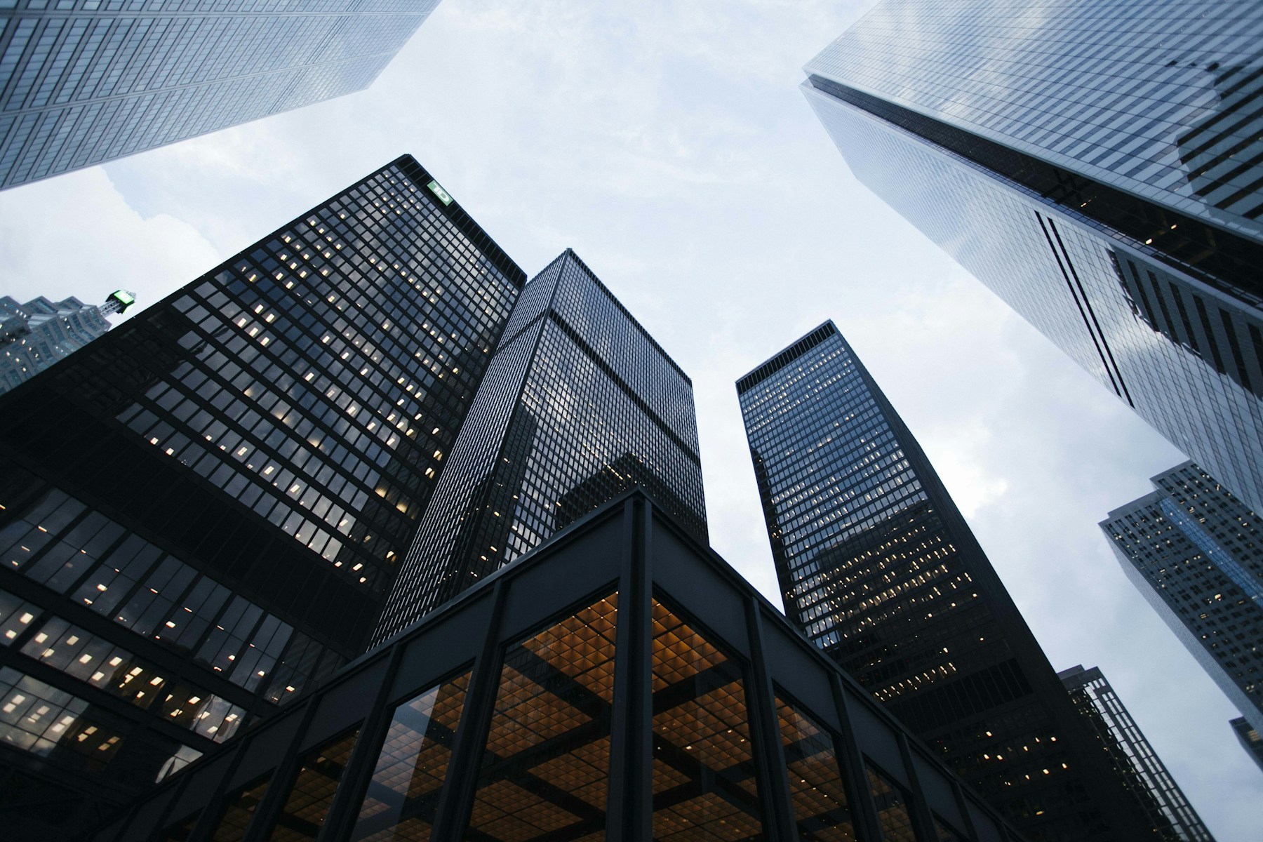 Modern architecture seen from below