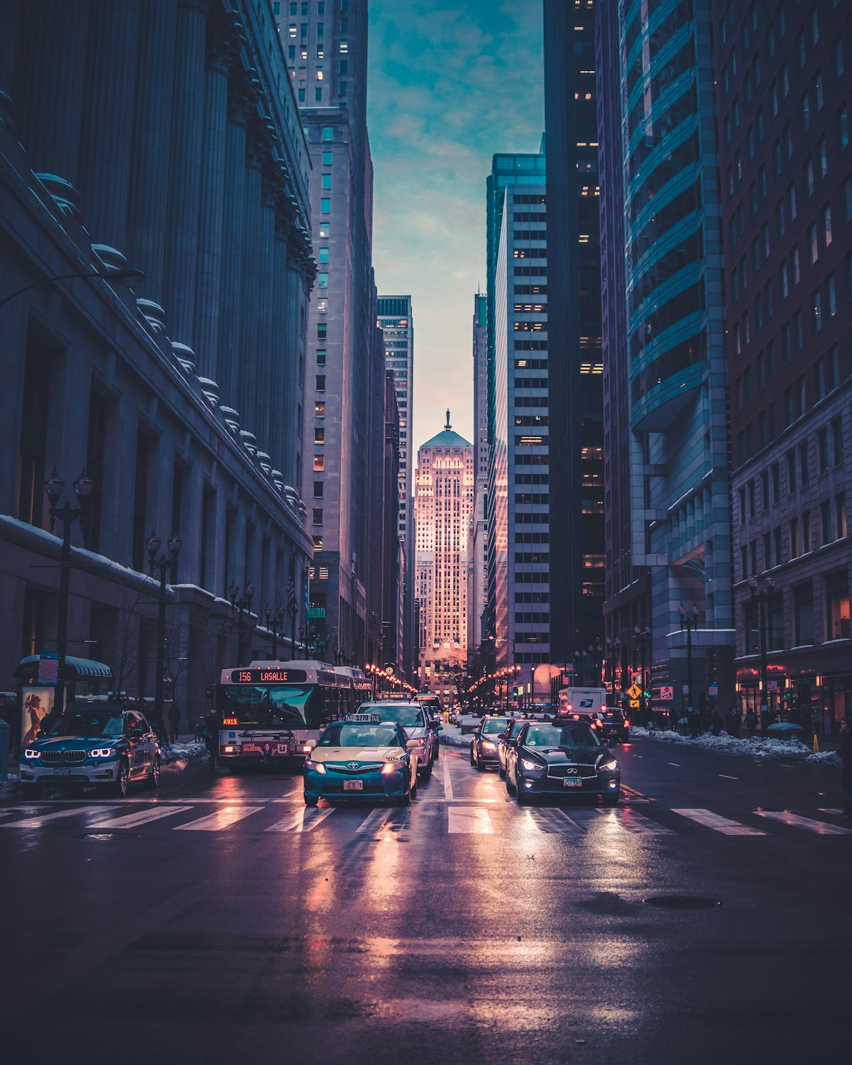 An international city after dark